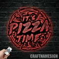 thumbnail image 2 of Craftnamesign It's Pizza Time Metal Wall Art LED Light, Pizza Metal Sign, Pizza Restaurant Decor, 2 of 5