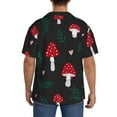 thumbnail image 3 of Balery Amanita Mushroom Camisa Casual de Manga Corta con Botones para Hombre, Texturizada, Estilo Cubano, para Playa, Verano-3X-Large, 3 of 5