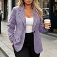 thumbnail image 2 of QQZ Women's Lapel Collar Plaid 2 Button Boyfriend Blazer Suit Work Office Blazer Jacket Single Button Blazers For Women Women’s Jackets Fall Long Sleeve, 2 of 8
