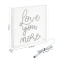 thumbnail image 5 of Love You More 15" Square Contemporary Glam Acrylic Box USB Operated LED Neon Light, White, 5 of 7