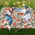 thumbnail image 6 of Extra Large Picnic Beach Blanket Waterproof Sand Proof Portable Outdoor Mat Elegant Retro Flowers and Leaves 60x80, 6 of 9