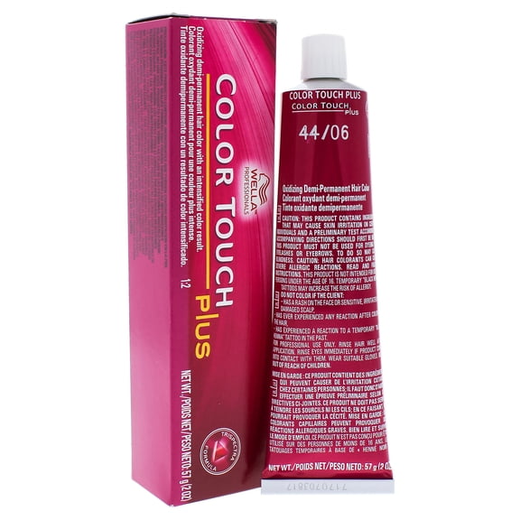 Color Touch Plus Demi-Permanent Color - 44 06 Intense Medium Brown-Natural Violet by Wella for Unisex - 2 oz Hair Color