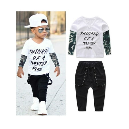 

Gwiyeopda Newborn Infant Toddler Baby Kid Boy Clothes Long Sleeve T-shirt Tops+Pants Outfits Set
