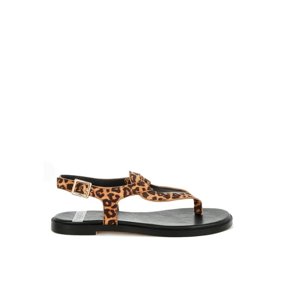 Venusa Leopard Print Buckled Flats