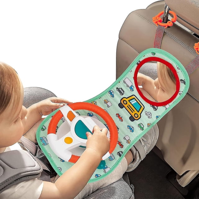 Asiento de coche para bebés, juguetes, simulación eléctrica con espejo, 0-6 m