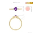 thumbnail image 4 of ANGARA Natural Solitaire Oval Amethyst Ring with Trio Diamond Accents in 14K Yellow Gold for Women (Size-6x4mm) | February Birthstone, Anniversary, Jewelry Gift for Women | Natural Amethyst Ring, 4 of 8