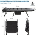 thumbnail image 6 of Folding Camping Cot for Adults with Adjustable Backrest & Pillow, Portable Lounge Chair Bed, 6-Position Recliner, Waterproof Outdoor Cot Supports 450lbs, Includes Side Pocket (Gray), 6 of 6