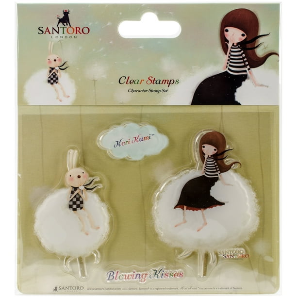 Santoro Kori Kumi A6 Character Stamps Blowing Kisses