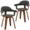 Black, variant on LeisureMod Brivo Leather Dining Chair with Wooden Legs – Open-Back Swivel Armchair with Poplar Wood Base, 360° Rotation for Dining Room or Kitchen Set of 2