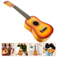 thumbnail image 3 of Guitarra acústica de 21 pulgadas, tamaño pequeño, portátil, de madera, para niños (color sol), 3 of 7