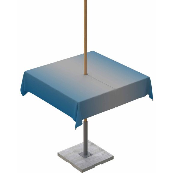 Fsddascl Blue Grey Ombre Outdoor Tablecloth - 60x60 Inch Square Dining Table Cover, Gradient Contemporary Abstract Art Waterproof Outdoor Table Cloth with Umbrella Hole & Zipper for Picnic/Patio