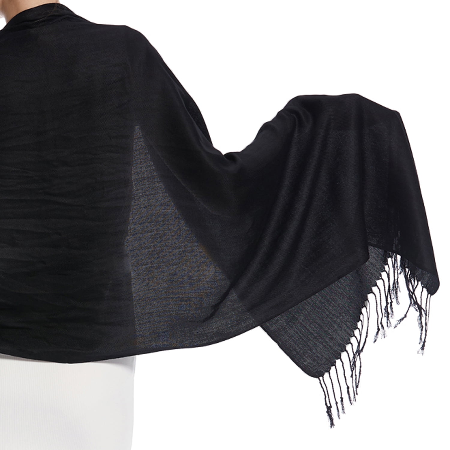 plain black pashmina shawl