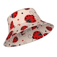 thumbnail image 2 of Kll Red Ladybug Bucket Hat For Women Men Packable Travel Beach Sun Hat Outdoor Rave Accessories Reflective Fisherman Cap, 2 of 9