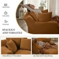 thumbnail image 5 of Onbeam 50" Chaise Lounge, Plush Sleeper Sofa Chair with 3 Pillows for Living Room, Corduroy, Orange, 5 of 7