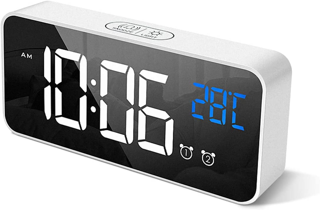Tianlu Digital Alarm Clock with Large LED Temperature Display, Portable