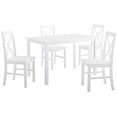 thumbnail image 1 of Walker Edison 5-Piece Solid Wood Farmhouse Dining Set - White/White, 1 of 2