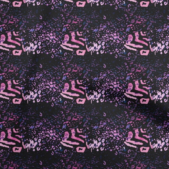 oneOone Polyester Spandex Black Fabric Animal Quilting Supplies Print Sewing Fabric By The Yard 56 Inch Wide