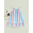 thumbnail image 2 of Bagilaanoe Toddler Baby Girls Summer Casual Dress Striped Sleeveless Ruffle Dress 6M 12M 2T 3T 4T Loose Beach A Line Sundress, 2 of 8