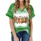 thumbnail image 1 of Camiseta con cuello en V para mujer Camiseta con estampado de Halloween Camiseta de manga corta Tops Pompotops  hkajfhjk472960, 1 of 6