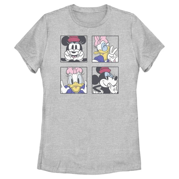 Women's Mickey & Friends Daisy and Minnie Portraits Graphic Tee Athletic Heather Small