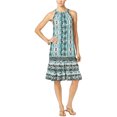 thumbnail image 1 of Vestido Midi con gradas My Collection para mujer verde PL, 1 of 1