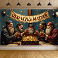 thumbnail image 6 of Tree Themed Decorative Banner with Old Lives Matter Message Party Decoration Background Backdrop Photo Props Festival Celebration Event Gathering Decorations, 6 of 8