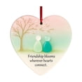 thumbnail image 2 of romoty Sea Glass Style Friendship Heart Pendant, 3.14" Artistic Pebble Art Acrylic Ornament for Best Friend Gift, Car Mirror & Soulful Home Decor, 2 of 7