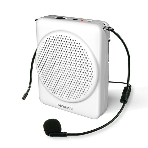 Auriculares con micrófono Mini Norwii con amplificador de voz 30h Play, color blanco
