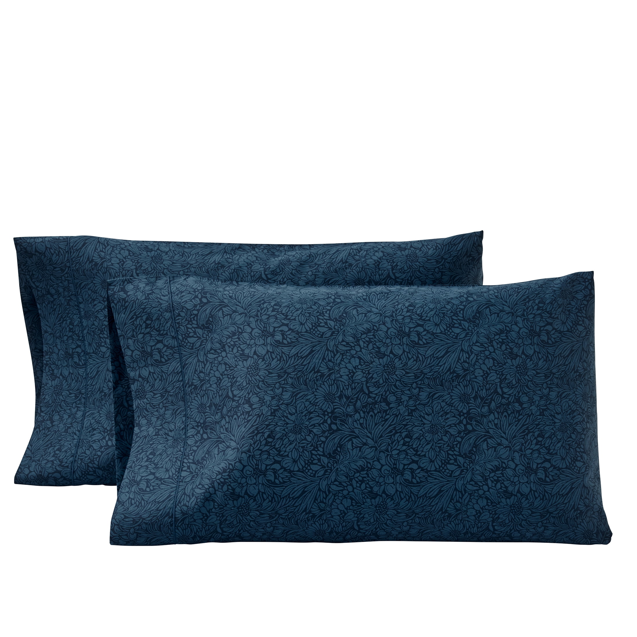 Better Homes & Gardens 2-Piece 100% Cotton 400 Thread Count Otaki Floral Blue Cove Performance Pillowcase Set, King
