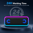 thumbnail image 4 of Portable Bluetooth Speaker IP7 Waterproof, 30W Loud Sound Wireless Ultra Bluetooth Speaker, 24H Playtime, Deep Bass, BT5.4, Colorful LED Lights,Suitable for Home/Party/Outdoor/Beach/Gift Deep Black, 4 of 8
