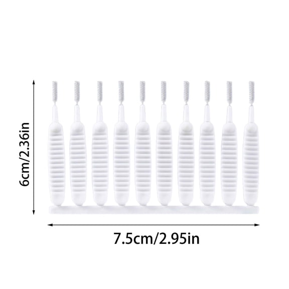 Rkxzt Brush,Shower Head Cleaning Brush with 10 Pack Nylon Bristle Tools for Clog Removal and Small Hole Cleaning,Brushes|Plastic,White