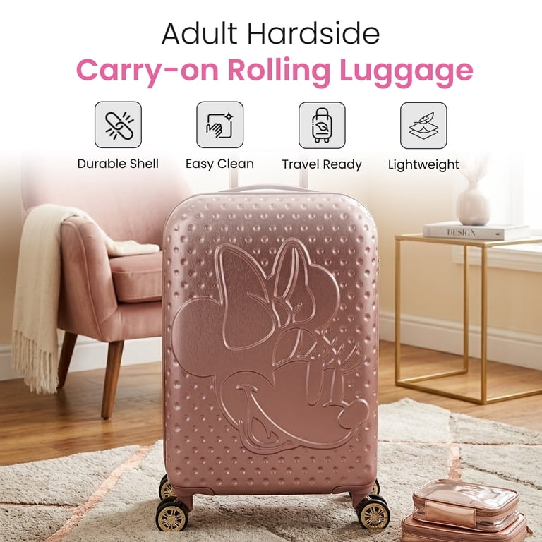 Disney Minnie Mouse 20 Inch Carry On Rolling Luggage, Rose Gold