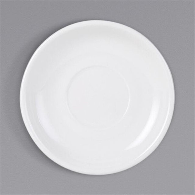 Tuxton BPE-066 Porcelain White Cappuccino Saucer
