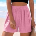thumbnail image 2 of Oksale Summer Shorts for Women Casual Comfy Knit Shorts with Pockets Stretch Waisted Summer Clothes 2026 Pink 2XL, 2 of 7