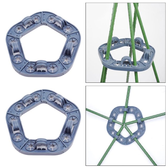 2 piezas soporte para caña de bambú soporte para caña soporte para planta soporte para escalada conector de caña, 10 x segmentos Macarena Disco fijo de bambú