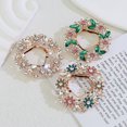 thumbnail image 4 of Women Scarf Fastener Sparkling Rhinestones Leaves Flower Shape Scarf Button Suits Coats Bags Scarves Badge Versatile Accessory, 4 of 8