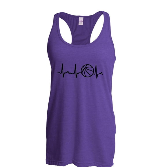 Normal is Boring - Women's Racerback Tank Top, up to Women Size 2XL - Basketball Heartbeat
