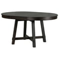 thumbnail image 5 of Harper & Bright Designs Farmhouse Dining Table with Leaf, Round Extendable Kitchen Table, Wood Black Table for Dining Room and Living Room, 5 of 14