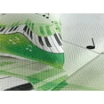 thumbnail image 3 of Ambesonne Music Quilted Coverlet 3 Pcs, Piano Keys Green Curvy, Queen Size, Lime Green Black White, 3 of 4