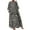 Dark Grey, variant on Celmia Women Leisure Leopard Printed Crew Collar Horn Sleeve Dress