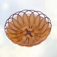 thumbnail image 2 of 1pc Simulated Rattan Woven Basket Bread Basket Snacks Container for Home (Large Size Khaki), 2 of 8
