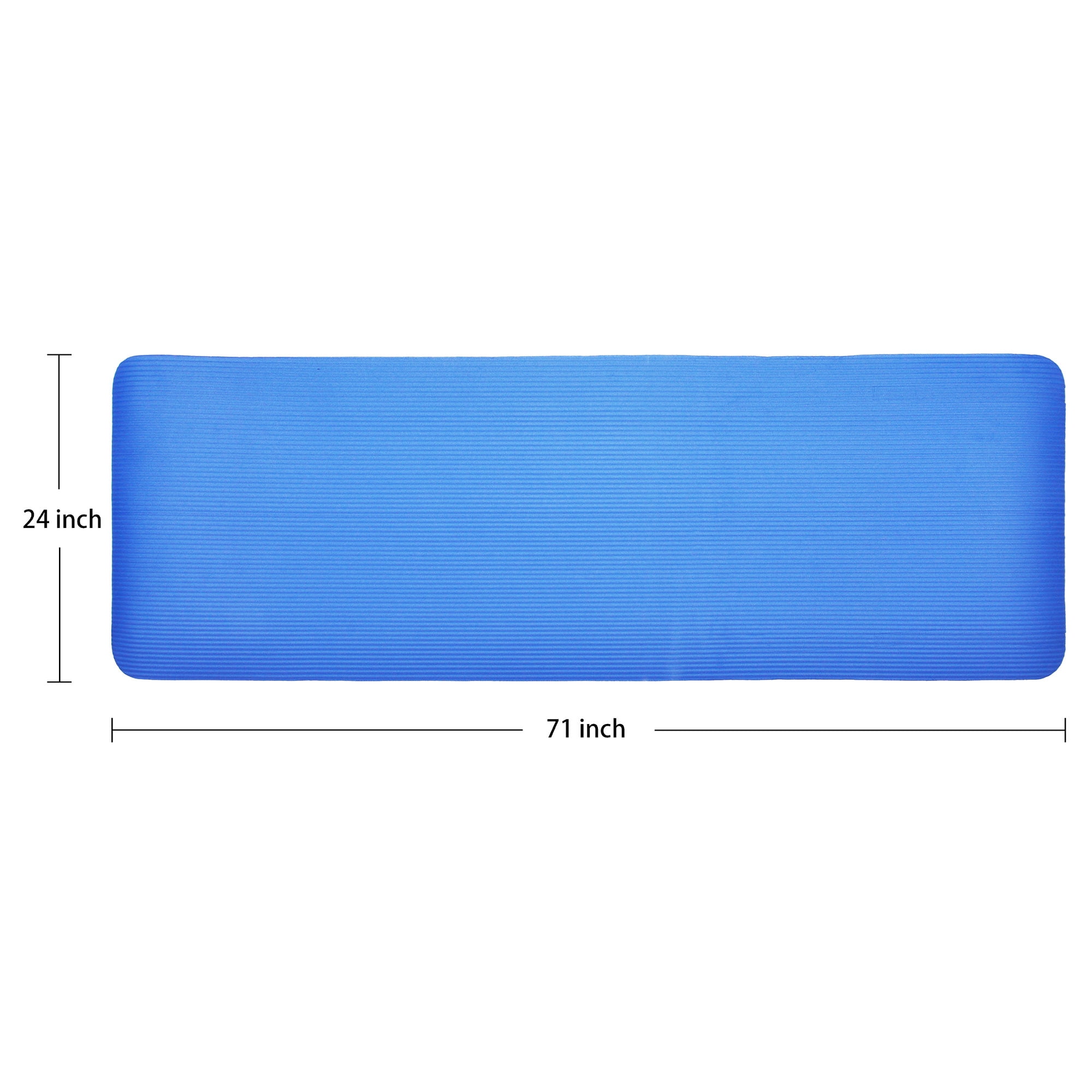 Signature Fitness 1" Extra Thick Exercise Yoga Mat with Carry Strap, Blue
