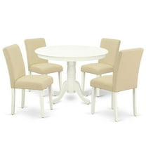 East West Furniture Dining Room Set Linen White, HLAB5-LWH-02