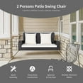 thumbnail image 5 of Spaco 2-Person Patio Rattan Porch Swing with Cushions-White, 2-Seater Hanging Bench, Pillow for Backyard Garden Poolside, 5 of 8