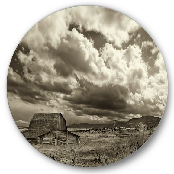 Designart 'Clouds After The Rain On The Prairie' Traditional Circle Metal Wall Art 36x36 - Disc of 36