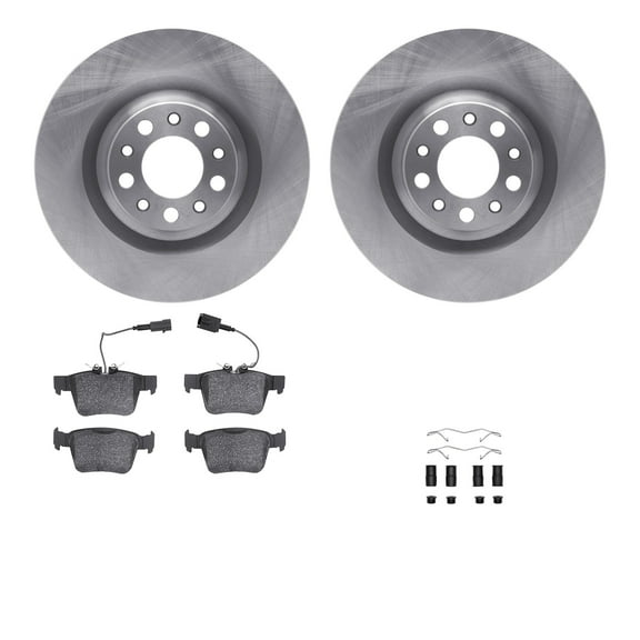 Dynamic Friction Company Rear Brake Rotors with 5000 Euro Ceramic Brake Pads includes Hardware 6612-16027