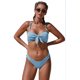 thumbnail image 3 of ABPHQTO Bikini acanalado con nudo y tirantes finos azul cielo para mujer, 3 of 5