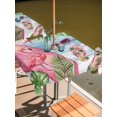 thumbnail image 2 of Outdoor Tablecloth with Umbrella Hole for Patio/Picnic/Party/Camping, Summer Flamingo Waterproof Table Cloth Square Cover Washable, Tropical Plants Botanical Blue Ombre Wood (54"x 54"), 2 of 8