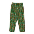 thumbnail image 3 of Lsque Mask And Palm Leaves Print Women's Pajama Pants, Lounge Pant - Comfortable Home Wear,Elastic Waistband, Stylish Design-Large, 3 of 9