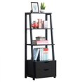 thumbnail image 1 of Costway 4-Tier Ladder Shelf Bookshelf Bookcase Storage Display Leaning With 2 Drawers, 1 of 9